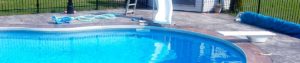 inground pool with slide