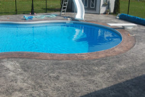 Inground pool with slide